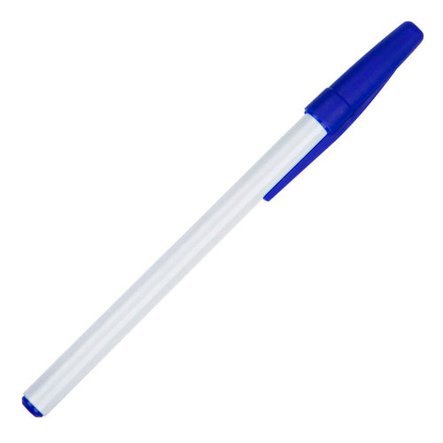 Bolígrafo económico de plástico con tapón--NVBL069