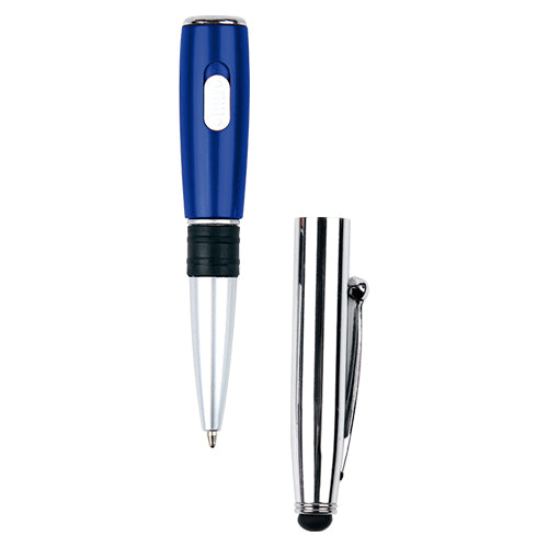 Bolígrafo de plástico con apuntador touch y lámpara--NVBL075