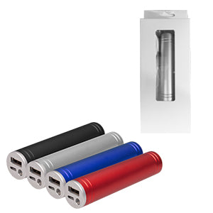 POWER BANK ALUMINIO REDONDA. Capacidad de 2,600 mAh---TKTEC028