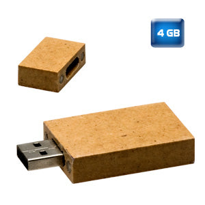 Memoria USB de cartón reciclado y tapa con imán--TKUSB031
