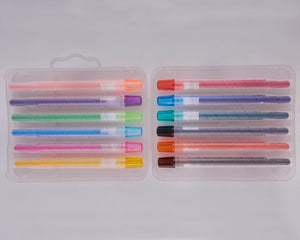 Estuche rígido transparente de 12 crayolas tipo plumón---DBA2387