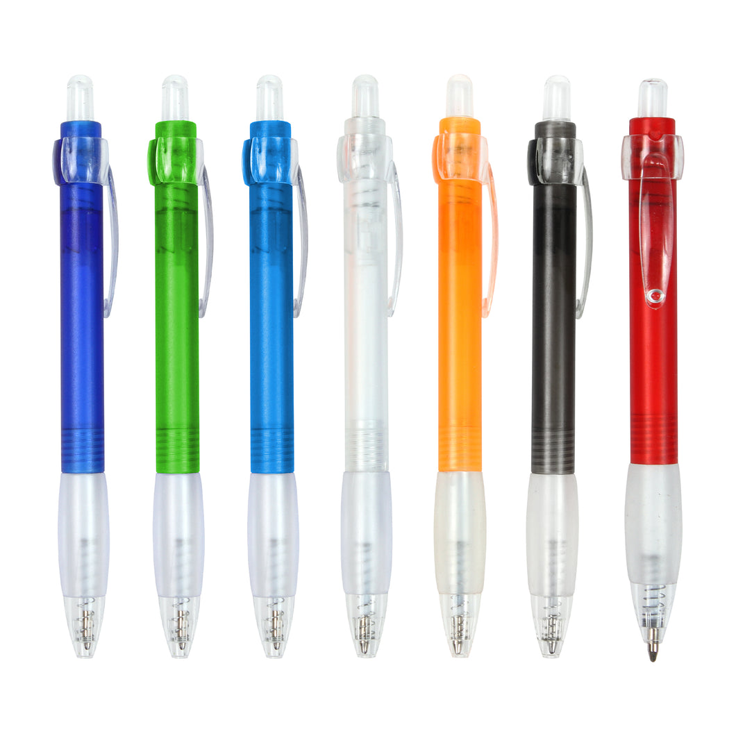 Bolígrafo de plástico retráctil con grip--NVBL045