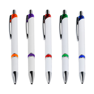 Bolígrafo de plástico con accesorios metálicos--NVBL018