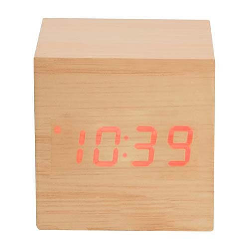 Reloj de madera Time Cube con LED---CIMK120