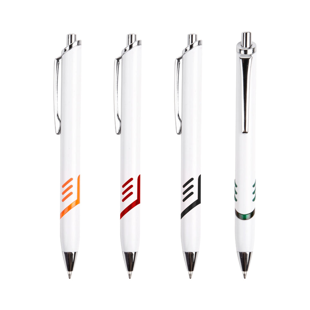 Bolígrafo de plástico blanco--NVBL024